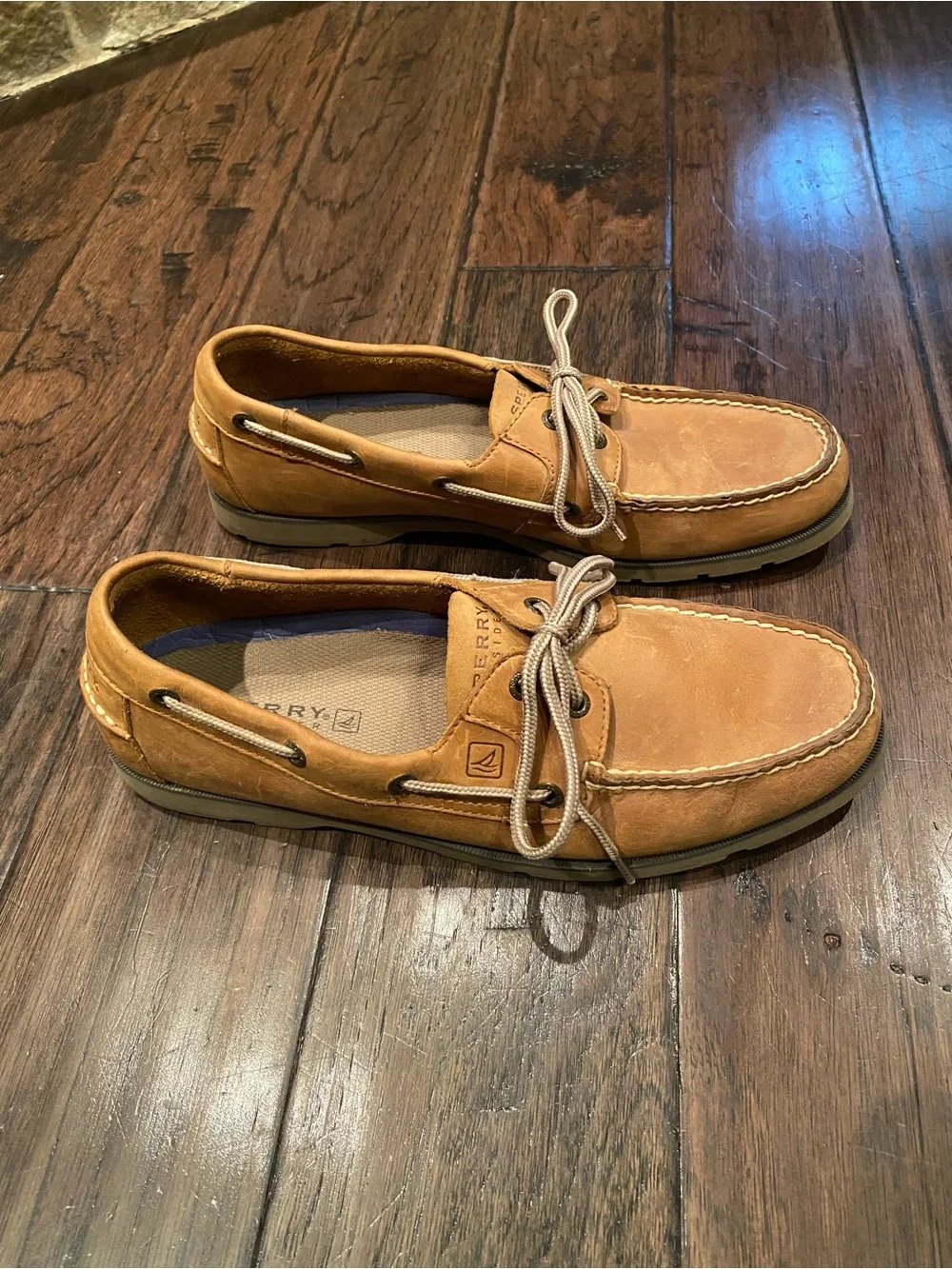 Sperry Wheat/Tan Leather 2-Eye Boat Shoes